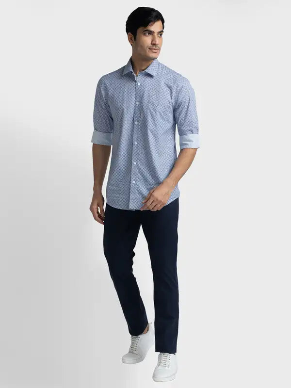 Men Contemporary Fit Grey Trouser