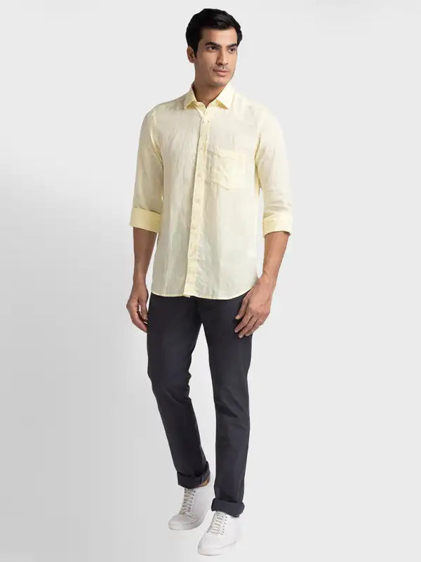 Men Contemporary Fit Khaki Trouser