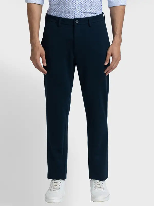 Men Contemporary Fit Black Trouser