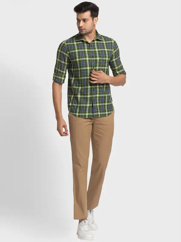 Men Regular Fit Light Blue Chinos
