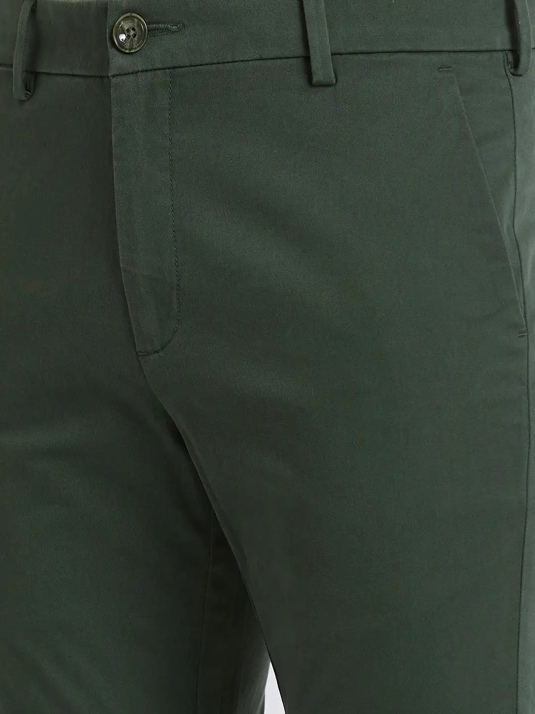 Men Super Slim Fit Flat Front Grey Trouser