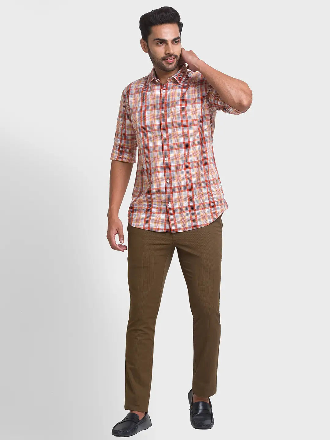 Men Regular Fit Navy Trouser