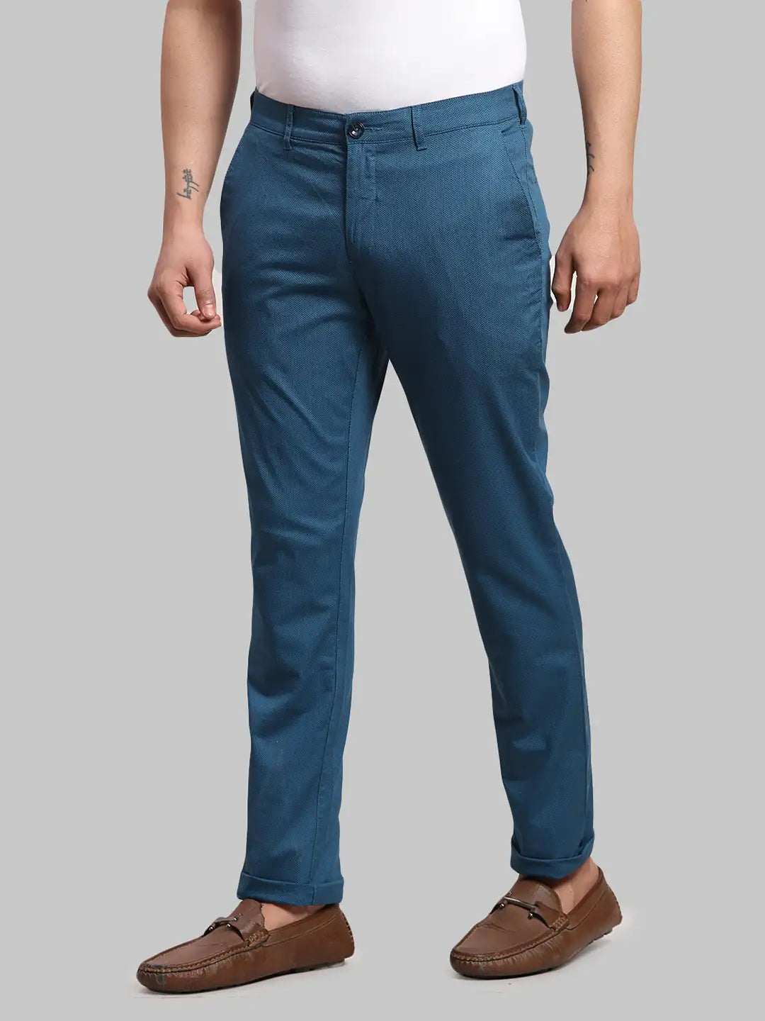 Men Regular Fit Medium Green Trouser