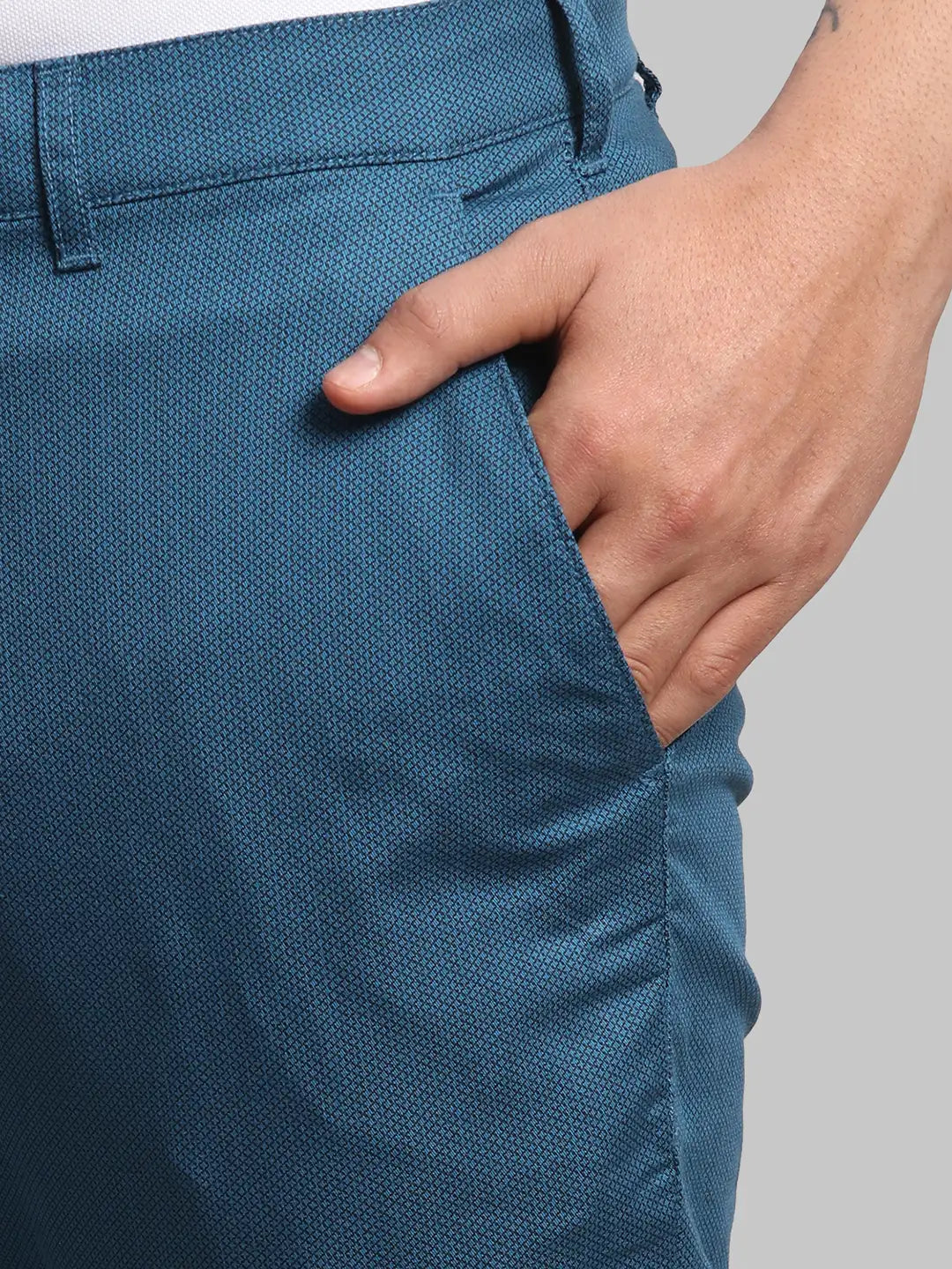 Men Regular Fit Medium Green Trouser