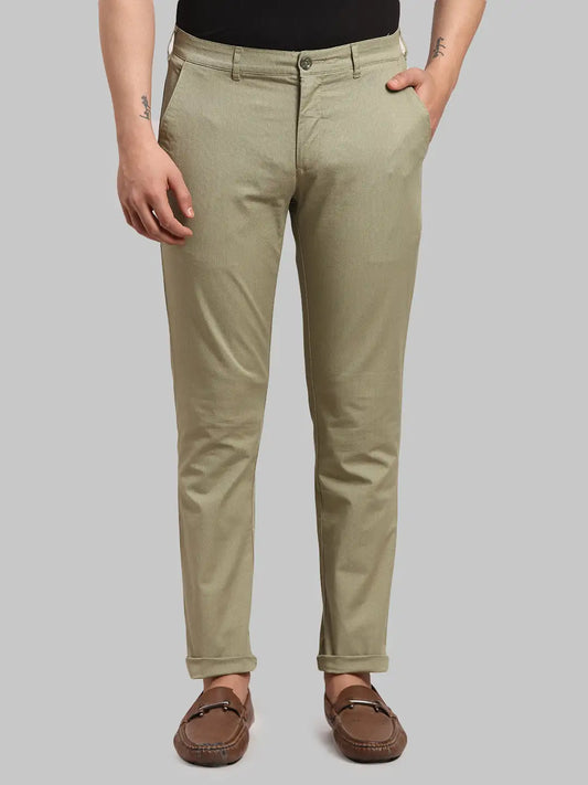 Men Regular Fit Navy Trouser
