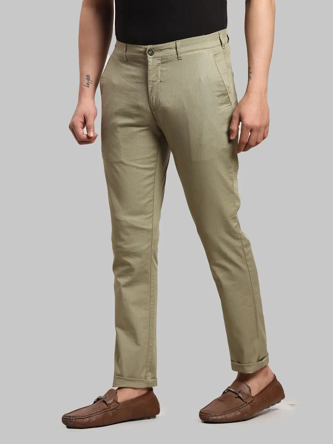 Men Regular Fit Navy Trouser