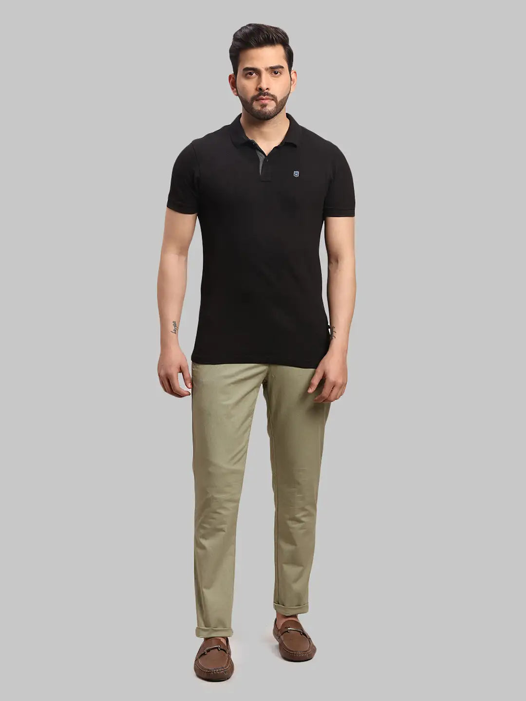 Men Regular Fit Navy Trouser