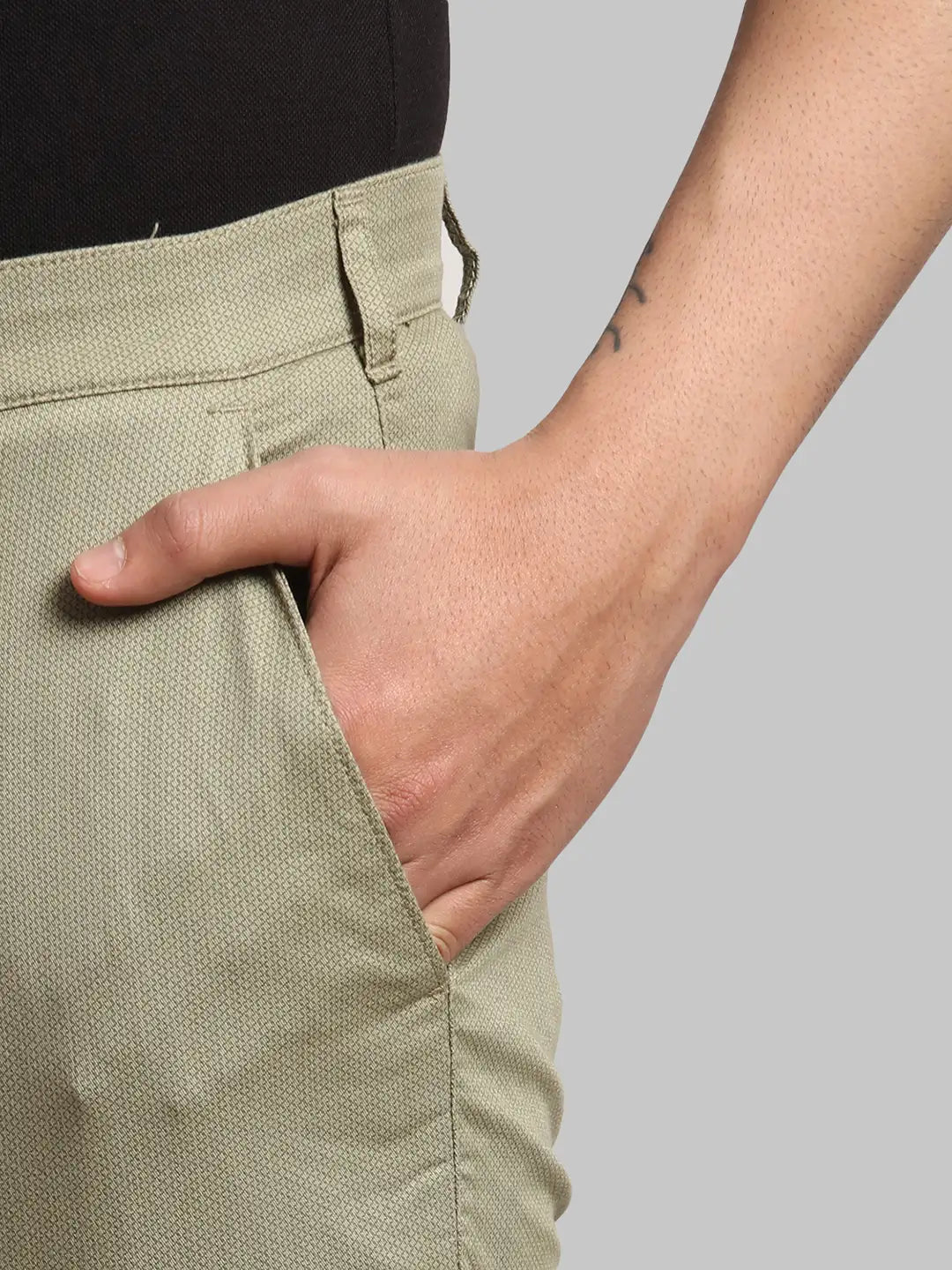 Men Regular Fit Navy Trouser