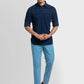 Men Regular Fit Blue Chinos & Trouser