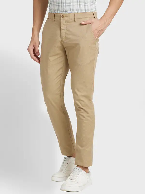 Men Tailored Fit Dark Green Chinos
