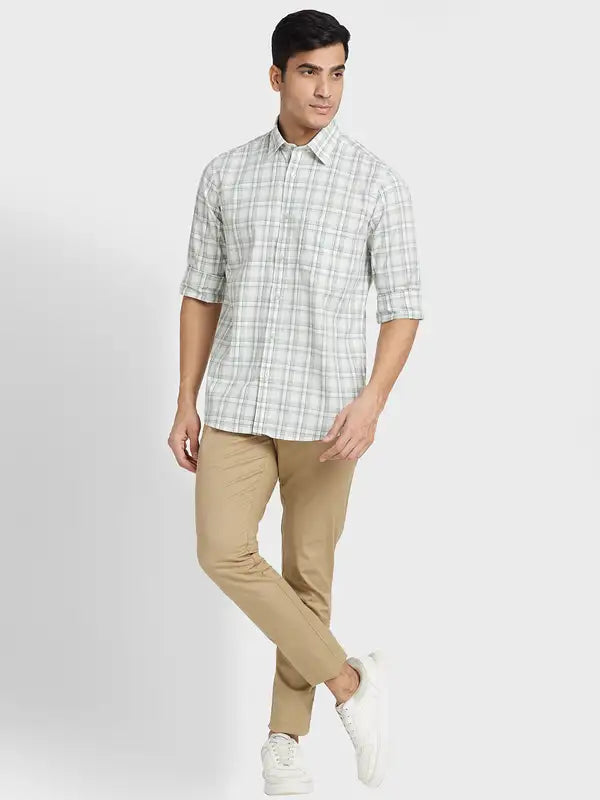 Men Tailored Fit Dark Green Chinos
