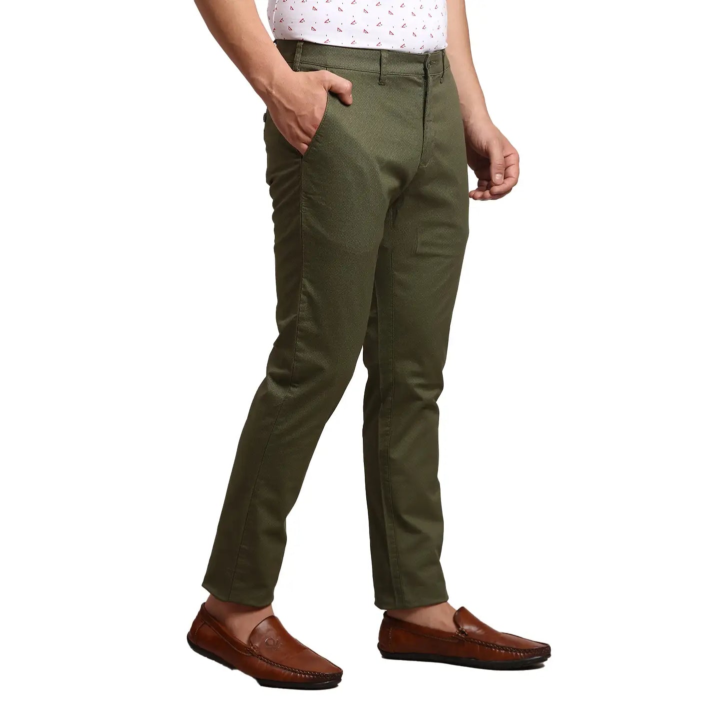 Men Tailored Fit Blue Chinos