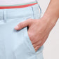 Colorplus Men Navy Solid Piece Dyed Nuvo Fit Cotton Blend Trousers