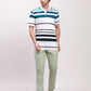 Park Avenue Men Blue Print Slim Fit Cotton Blend Crew Neck Sweatshirt