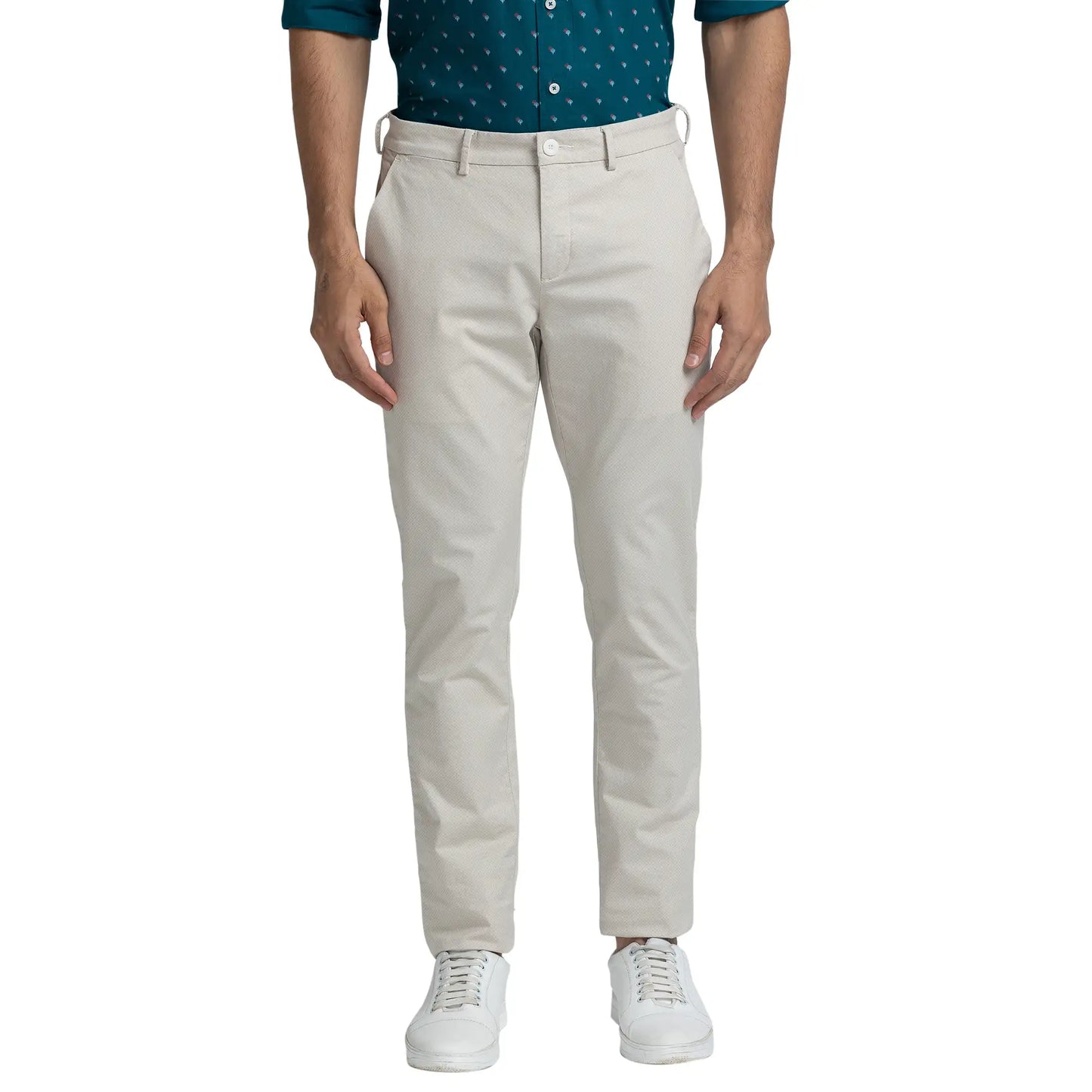Men Regular Fit Green Chinos