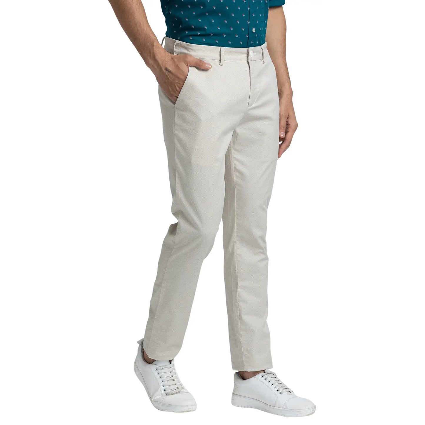 Men Regular Fit Green Chinos