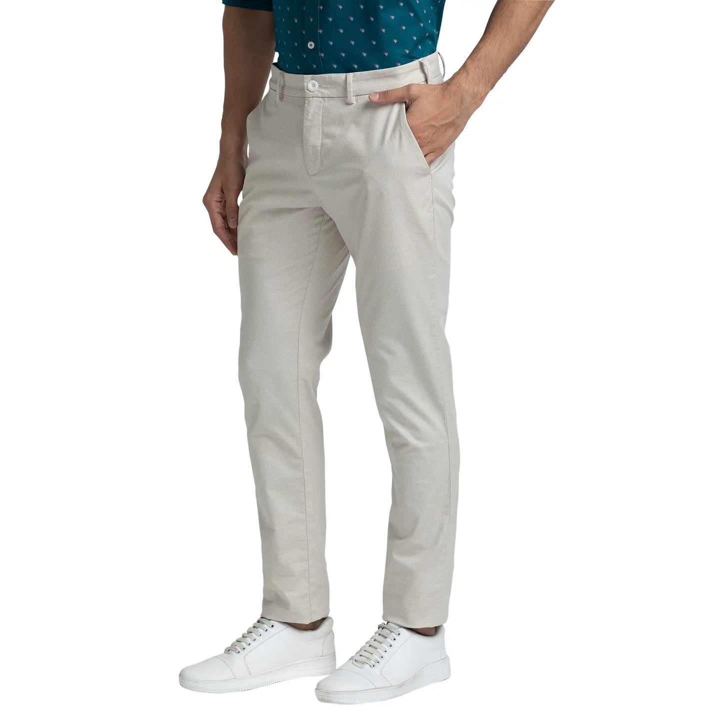 Men Regular Fit Green Chinos