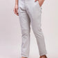 Colorplus Men Grey Solid Piece Dyed Nuvo Fit Cotton Blend Trousers