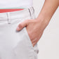 Colorplus Men Grey Solid Piece Dyed Nuvo Fit Cotton Blend Trousers