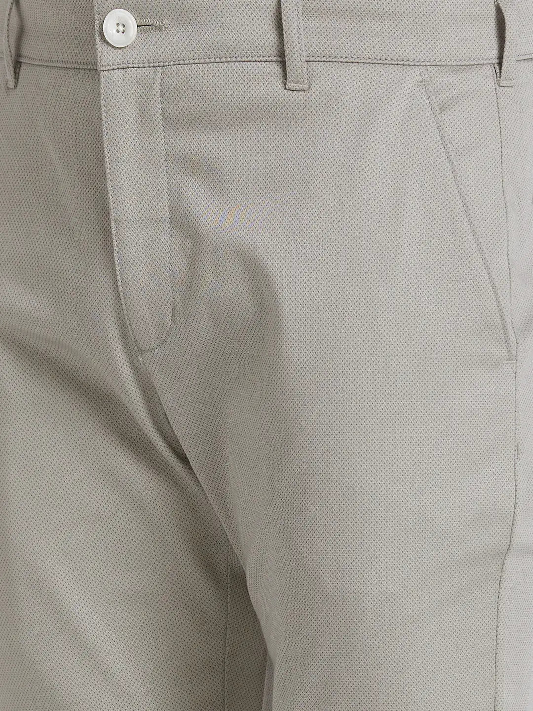 Men Super Slim Fit Flat Front Green Trouser