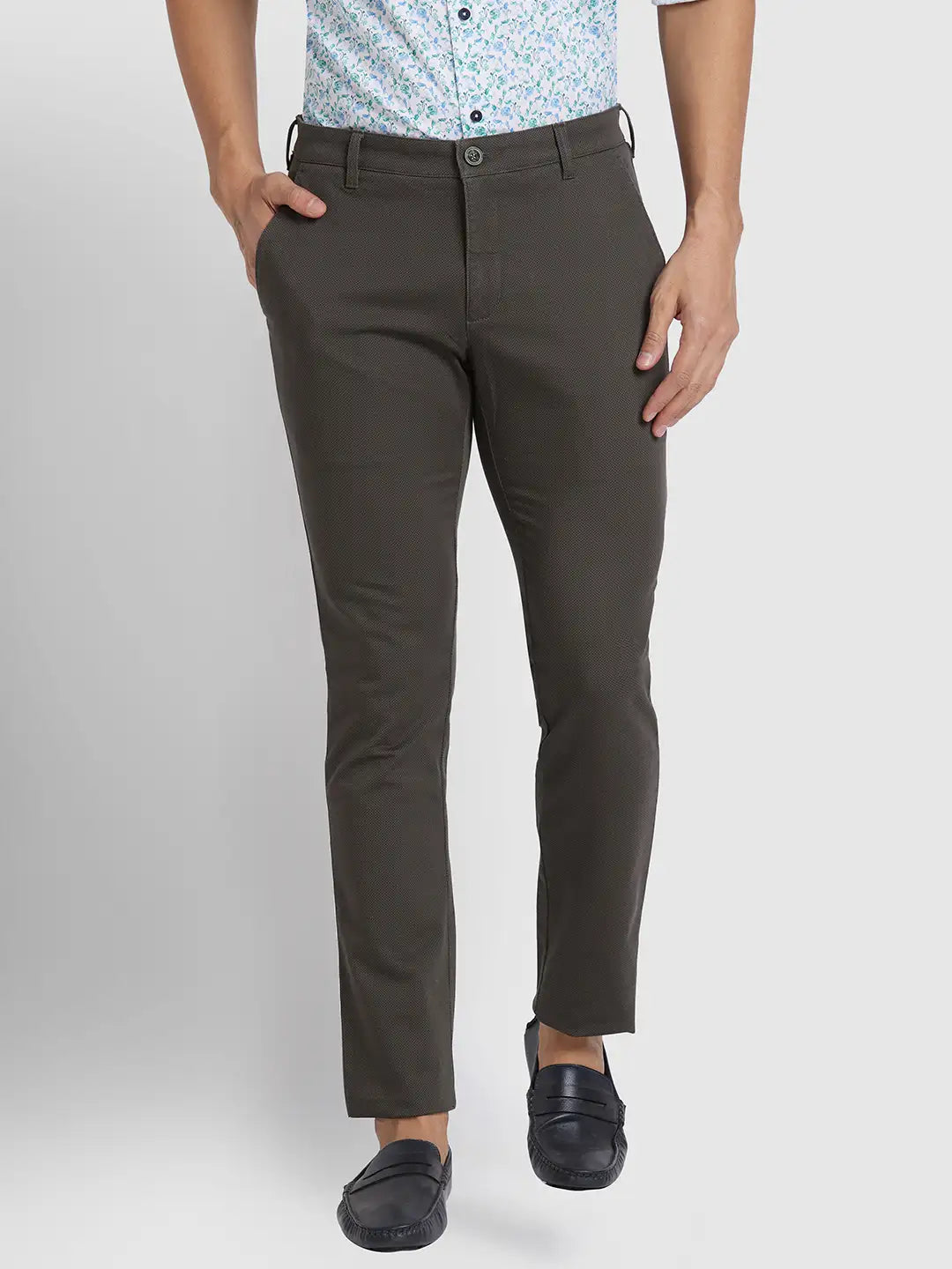 Men Regular Fit Blue Trouser