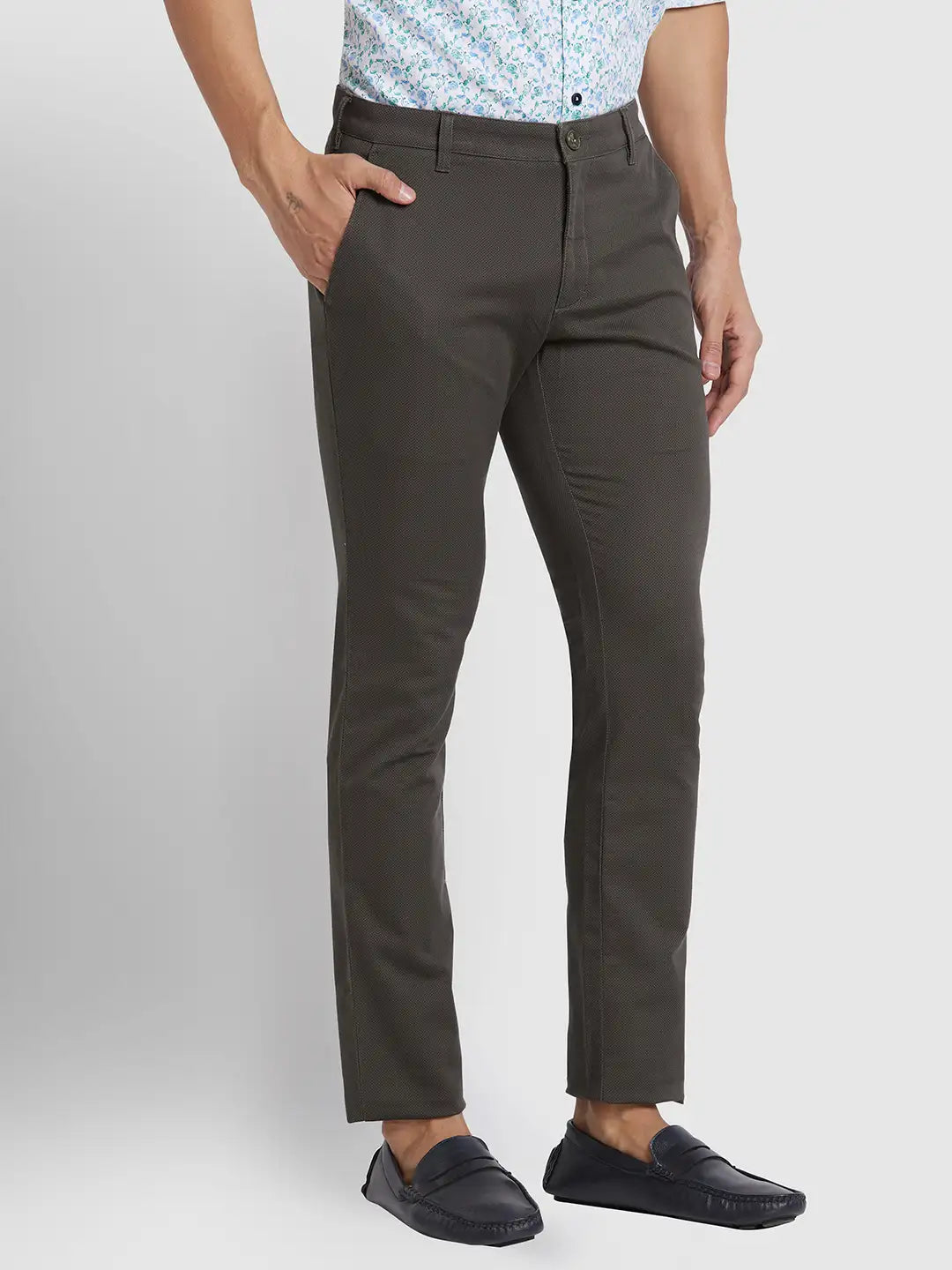 Men Regular Fit Blue Trouser