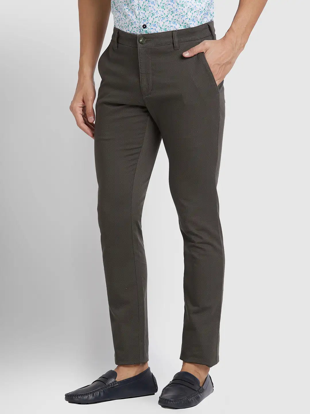 Men Regular Fit Blue Trouser