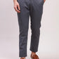 Colorplus Men Green Solid Piece Dyed Tailored Fit Cotton Blend Trousers