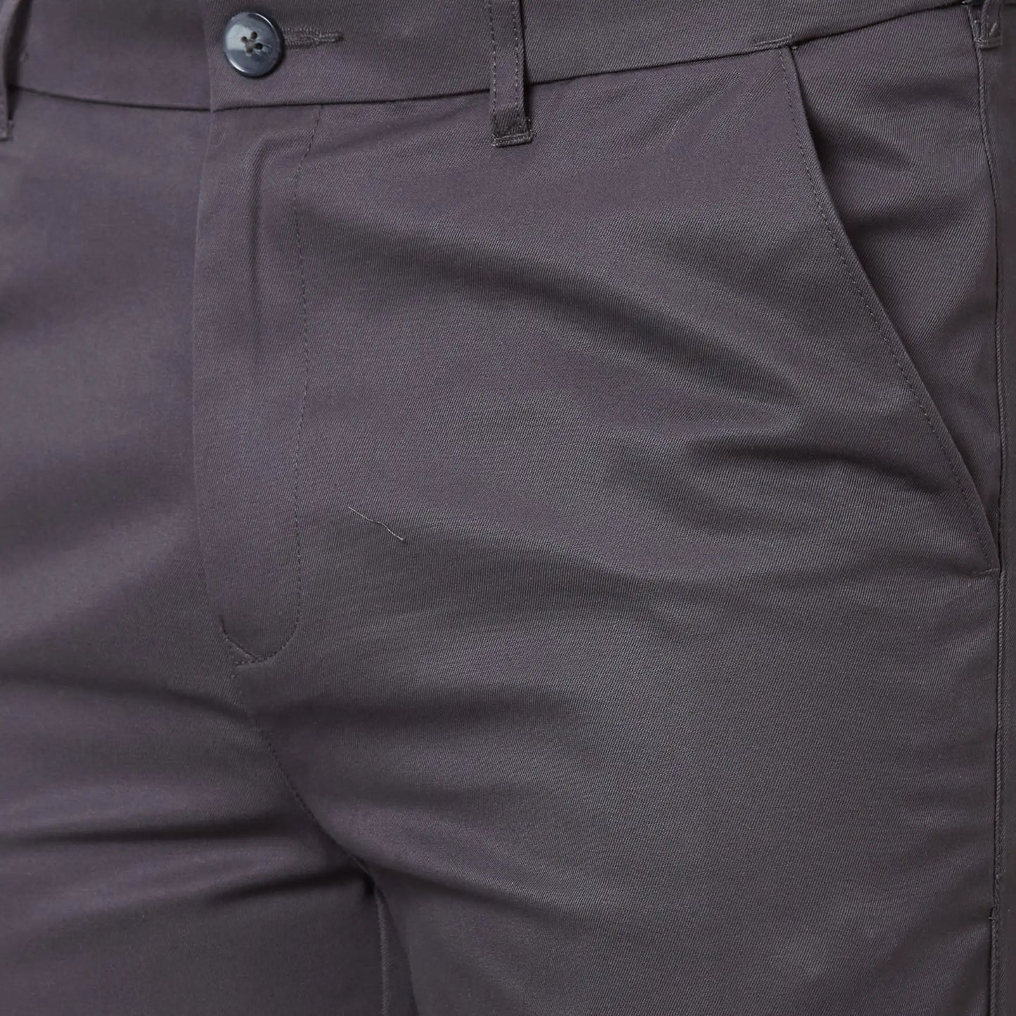 Men Navy Tailored Fit Plain Cotton Trouser