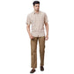 Men Brown Tailored Fit Yarn Dyed Polyester Blend Trouser
