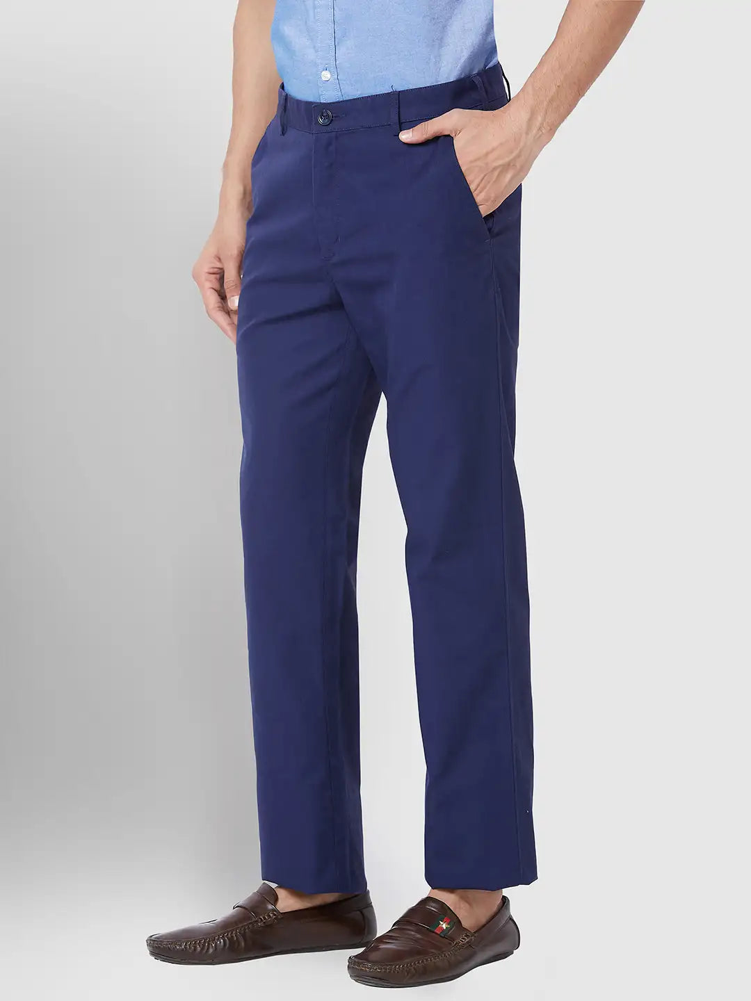 Men Tailored Fit Brown Trouser