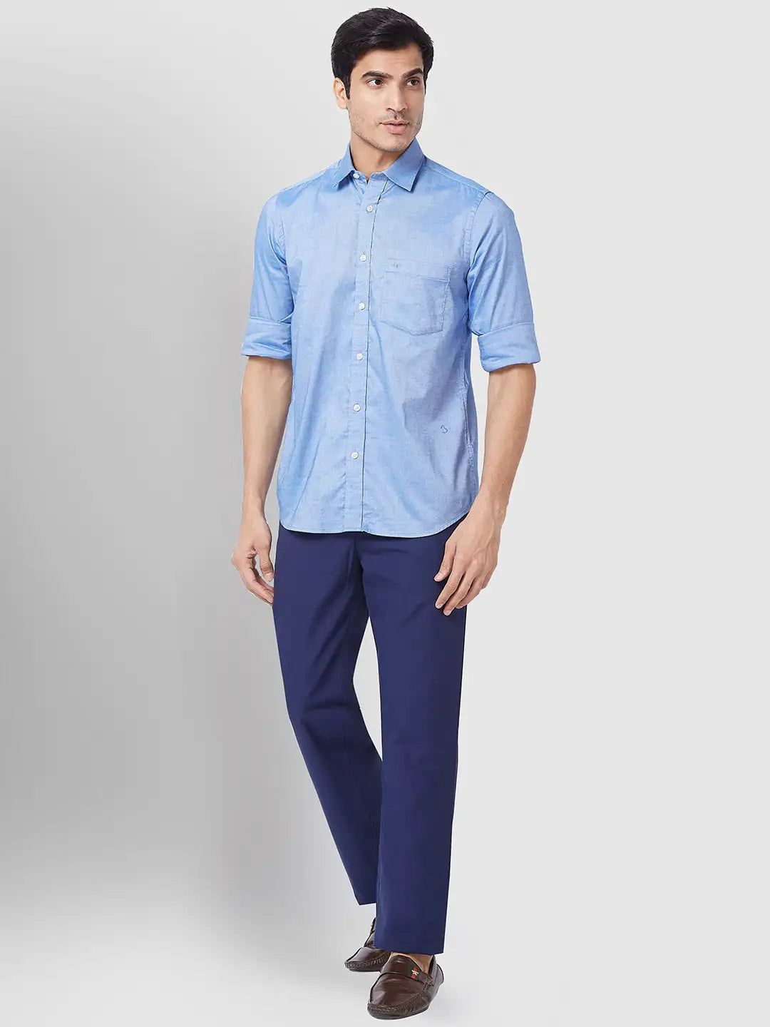 Men Tailored Fit Brown Trouser