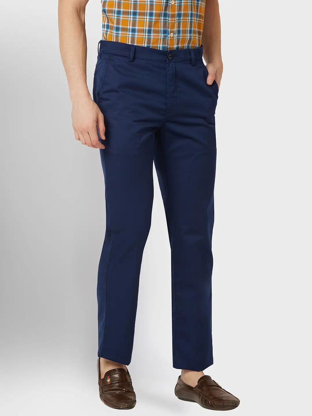Men Tailored Fit Grey Trouser