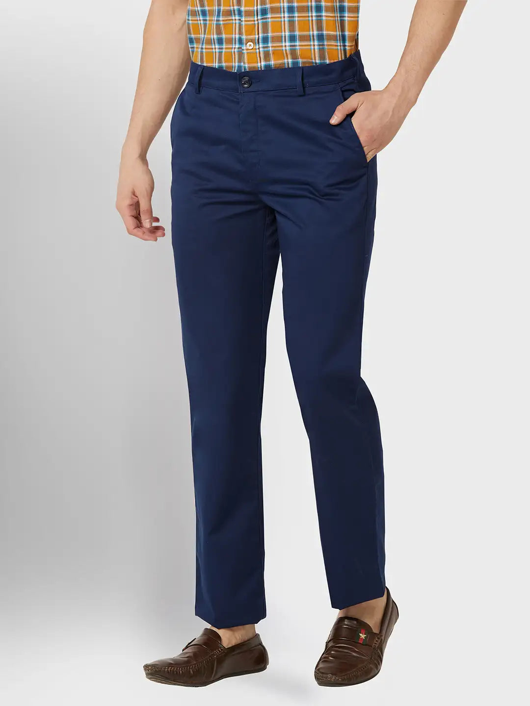 Men Tailored Fit Grey Trouser