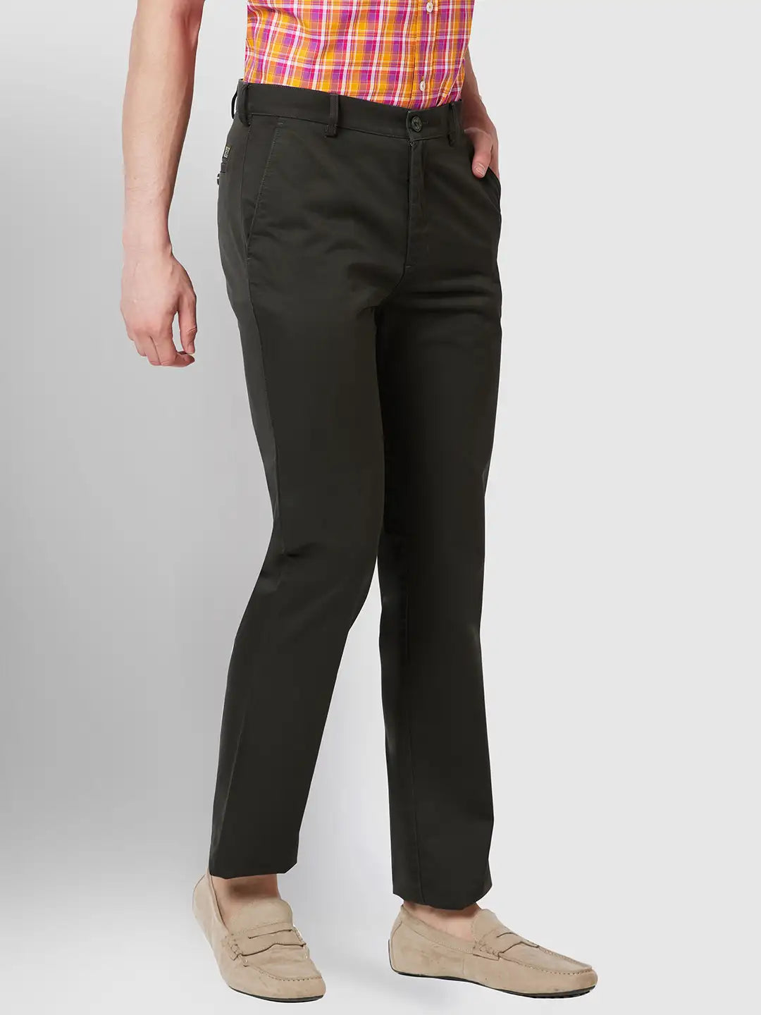 Men Nuvo Fit Green Trouser