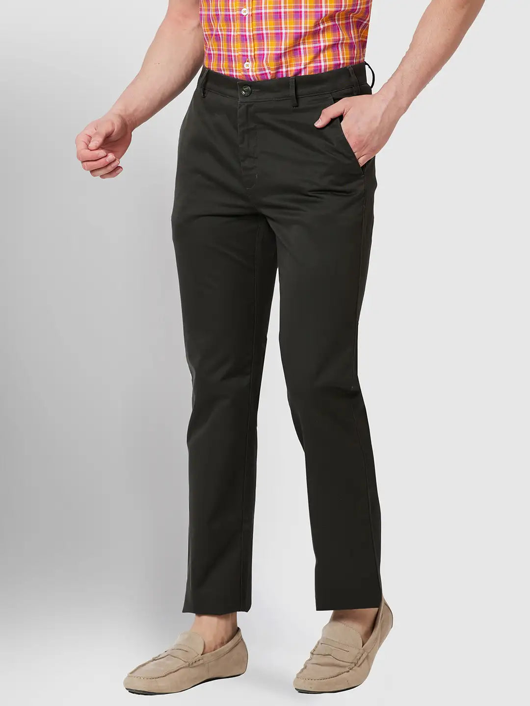 Men Nuvo Fit Green Trouser