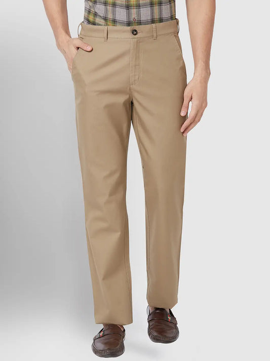 Men Tailored Fit Khaki Trouser