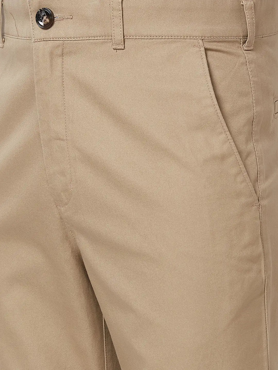 Men Tailored Fit Khaki Trouser