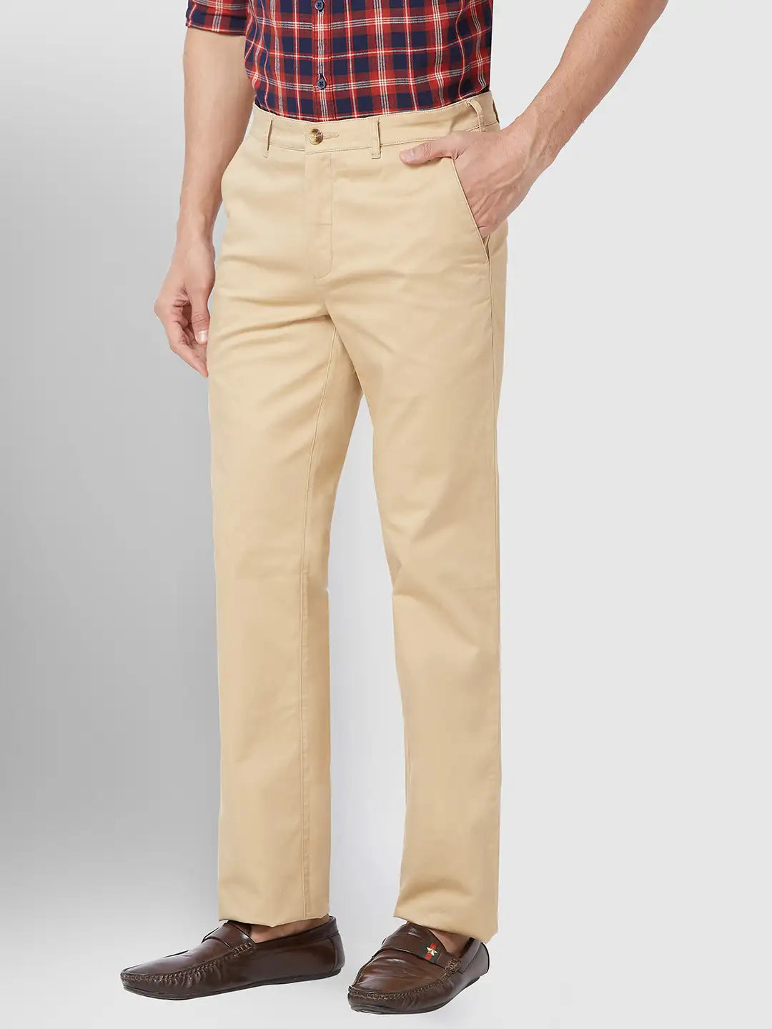 Men Contemporary Fit Fawn Trouser