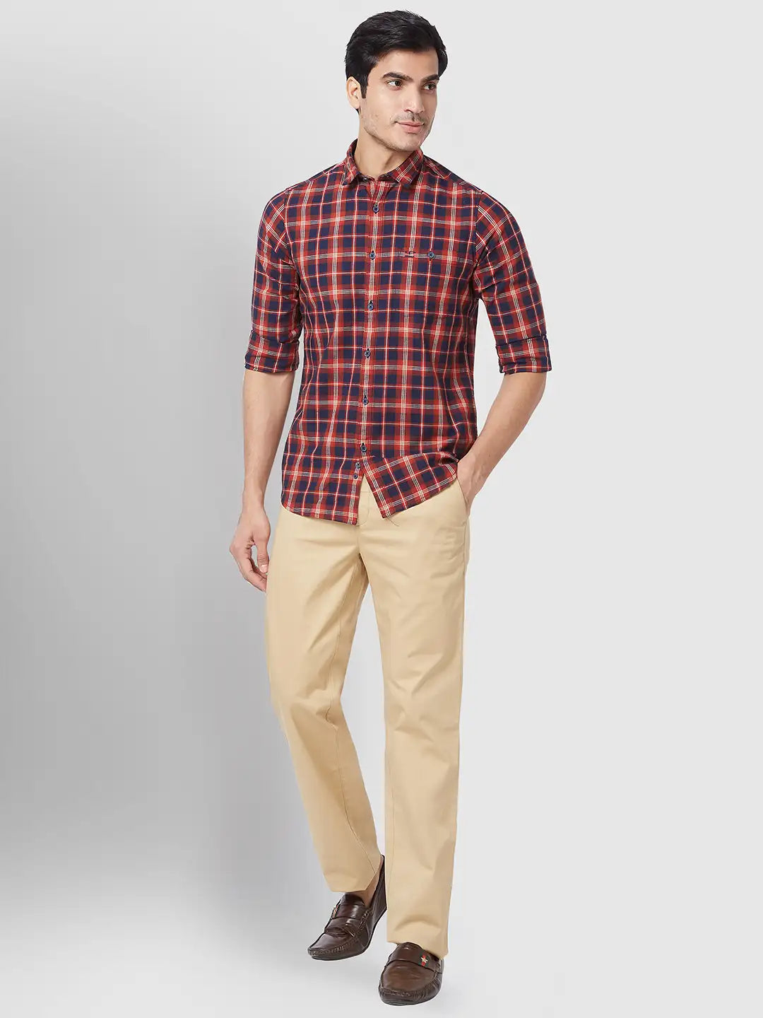Men Contemporary Fit Fawn Trouser