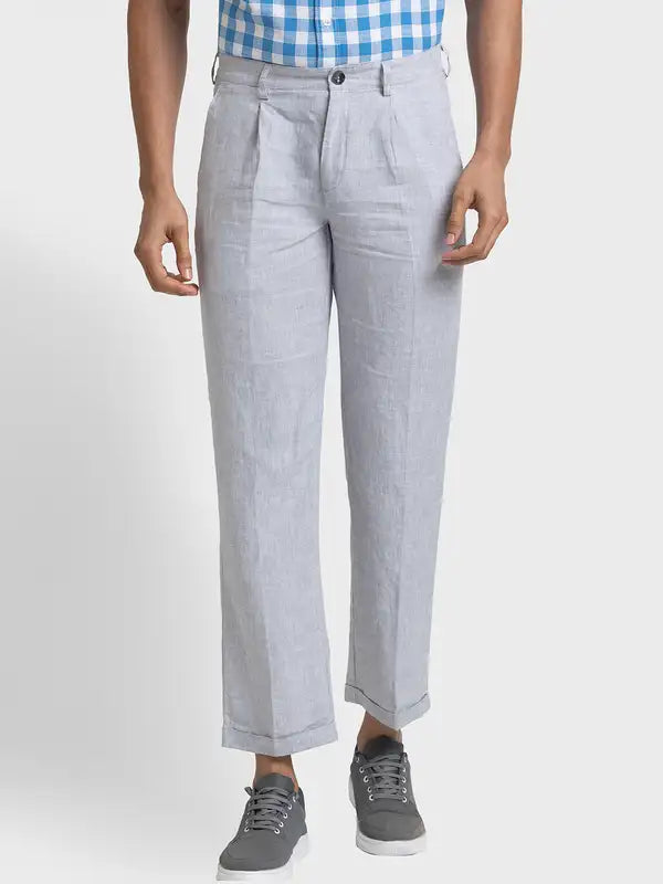 Men Tailored Fit White Trouser