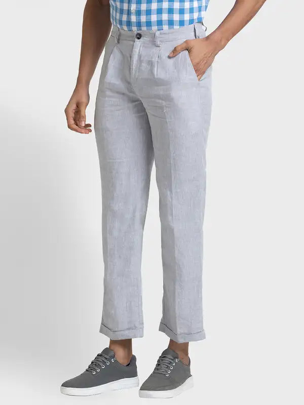 Men Tailored Fit White Trouser