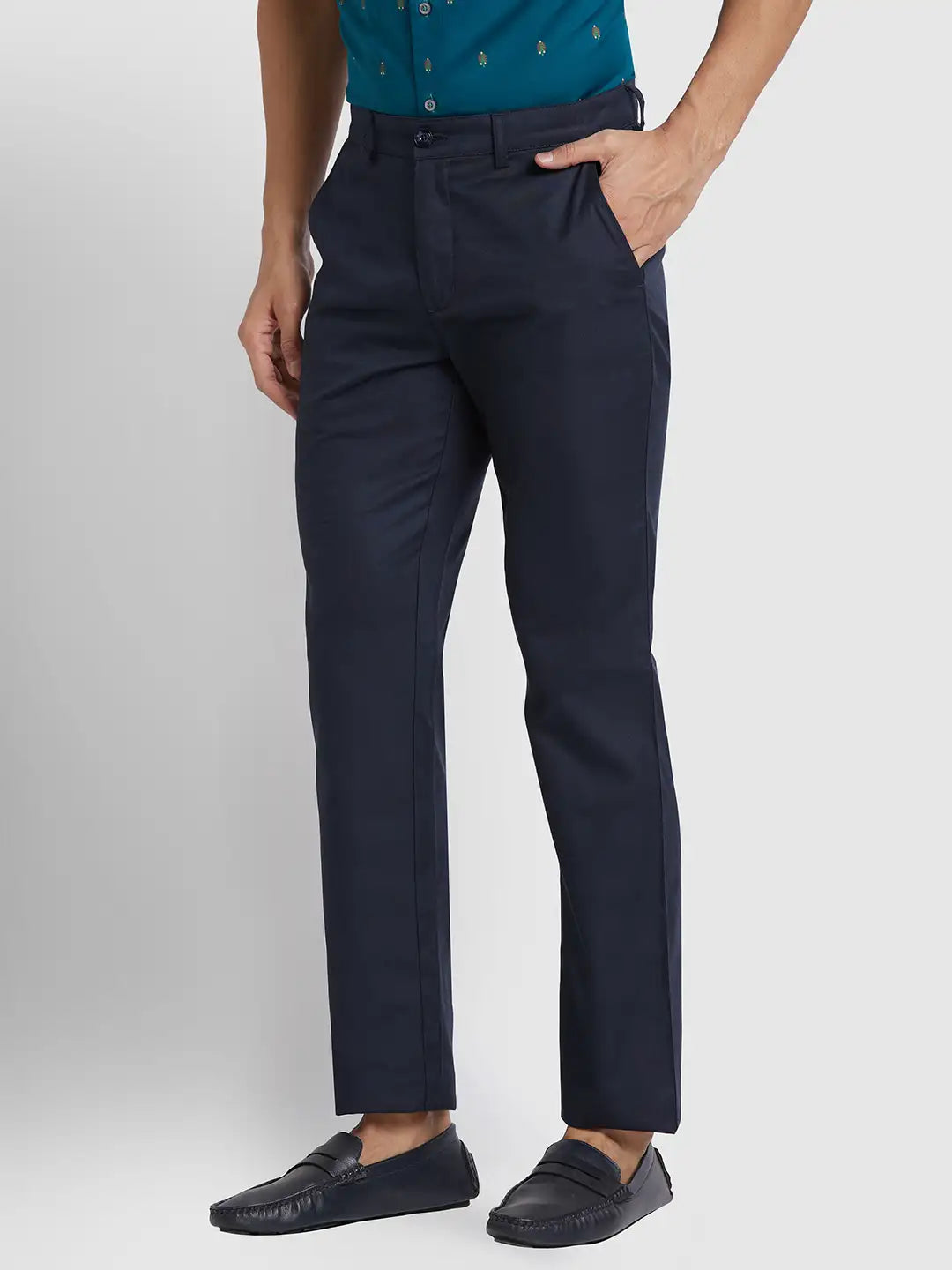 Men Regular Fit Grey Trouser