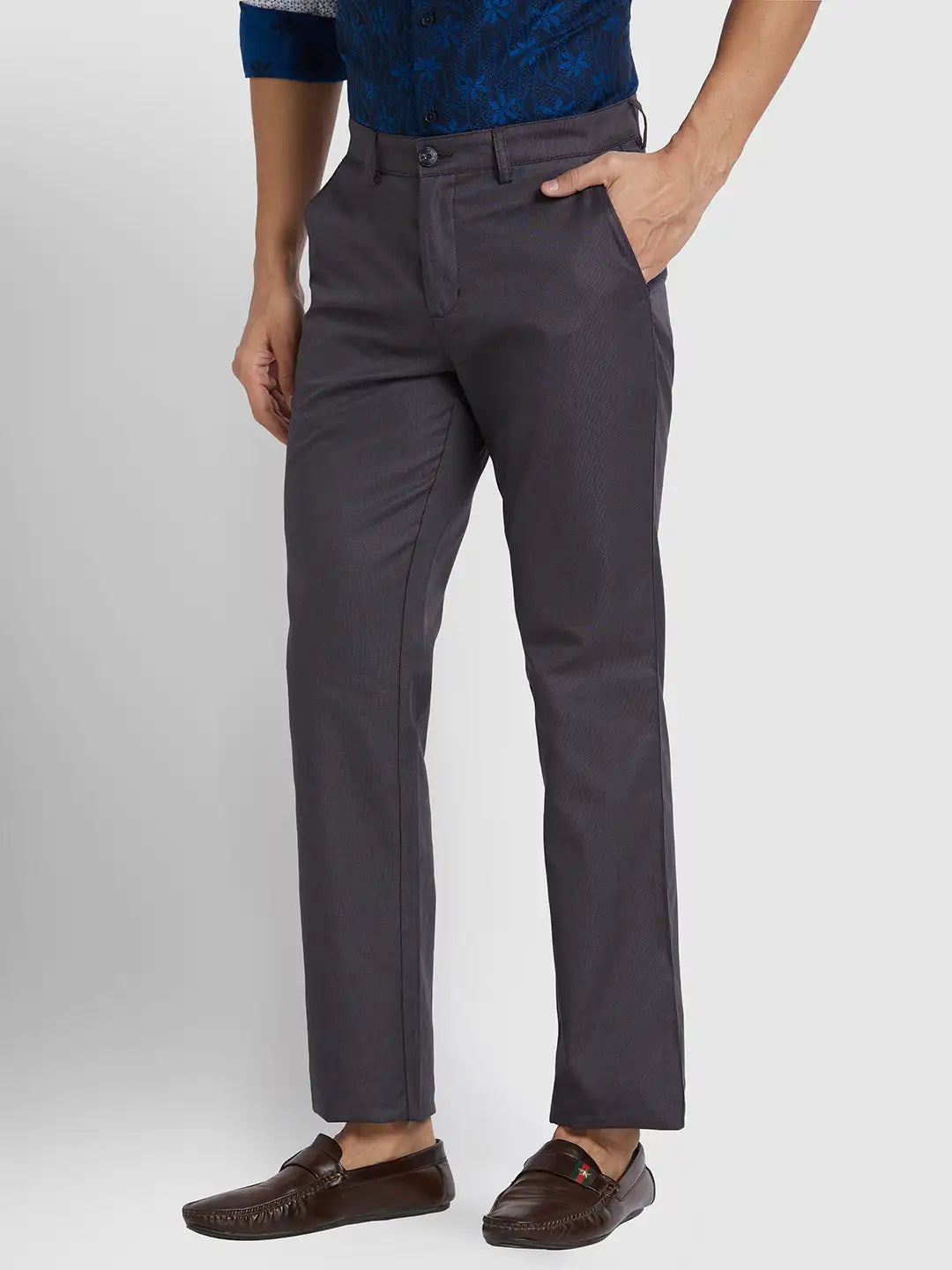 Men Regular Fit Green Trouser