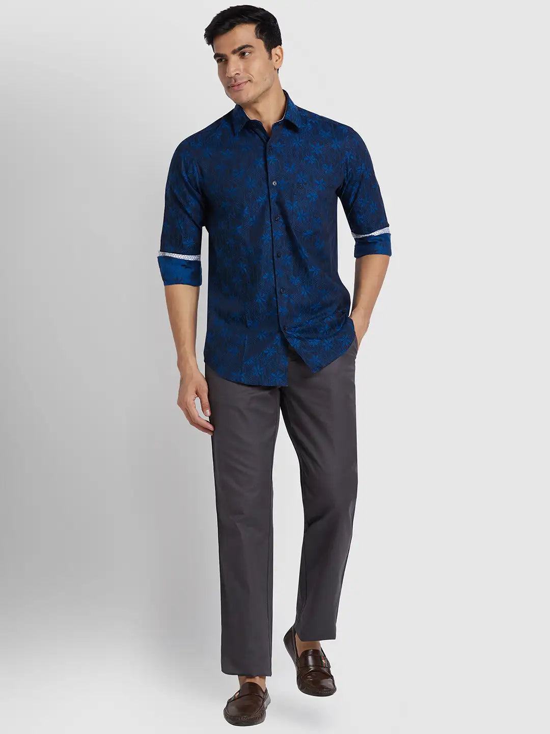 Men Regular Fit Green Trouser