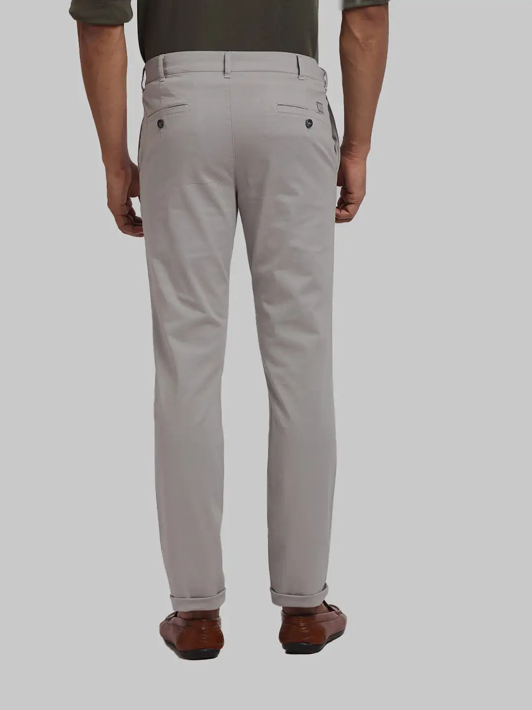ColorPlus Regular Fit Solid Medium Khaki Trouser