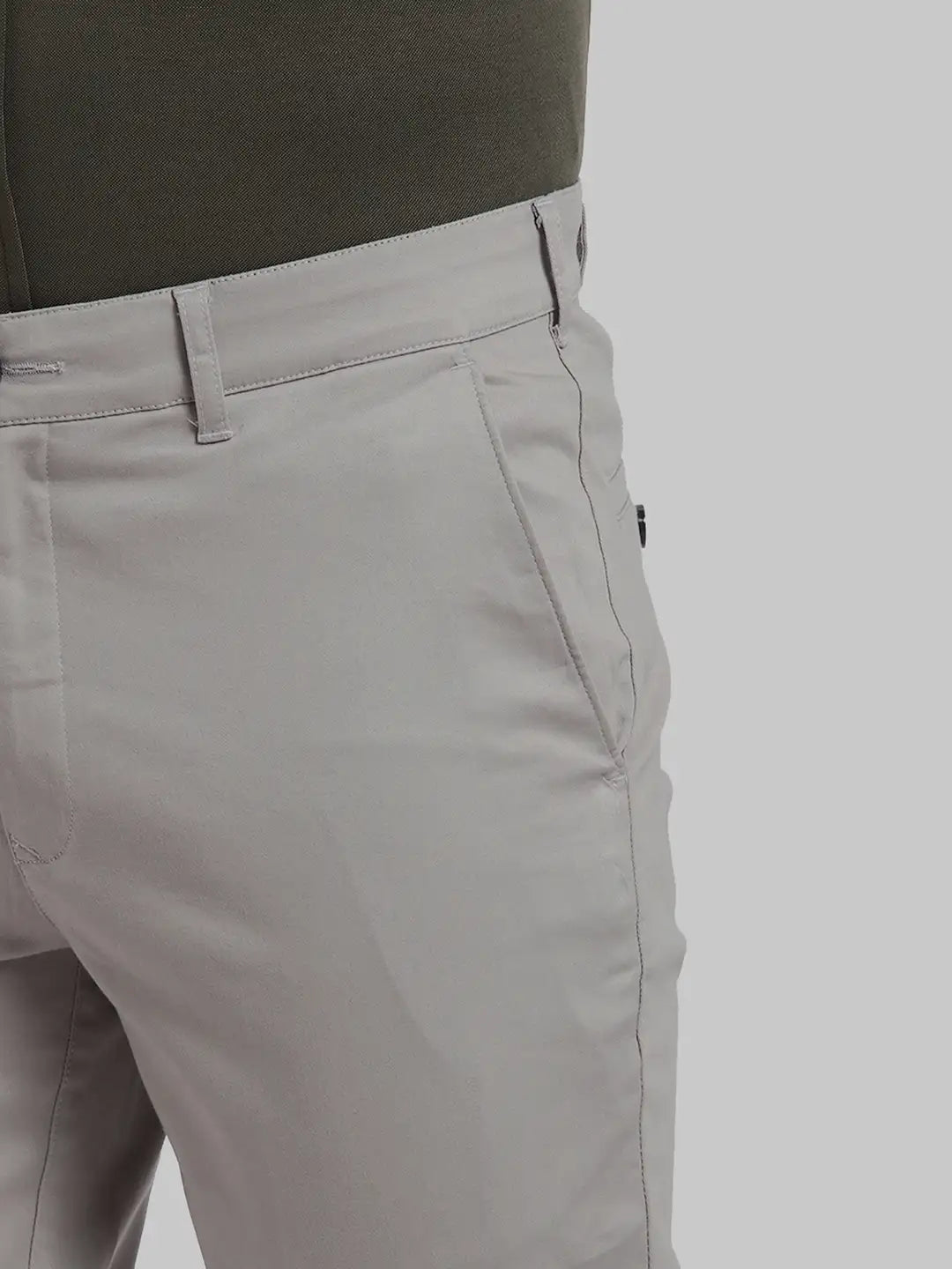ColorPlus Regular Fit Solid Medium Khaki Trouser