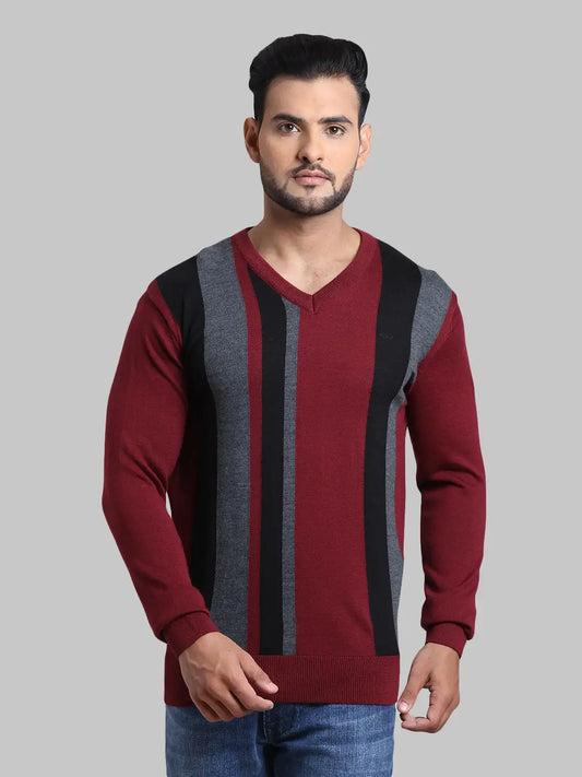 Men Tailored Fit Navy Sweater