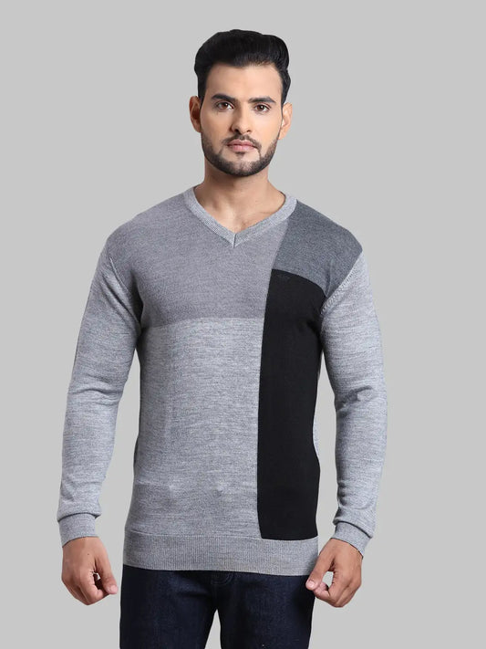 Men Tailored Fit Navy Sweater