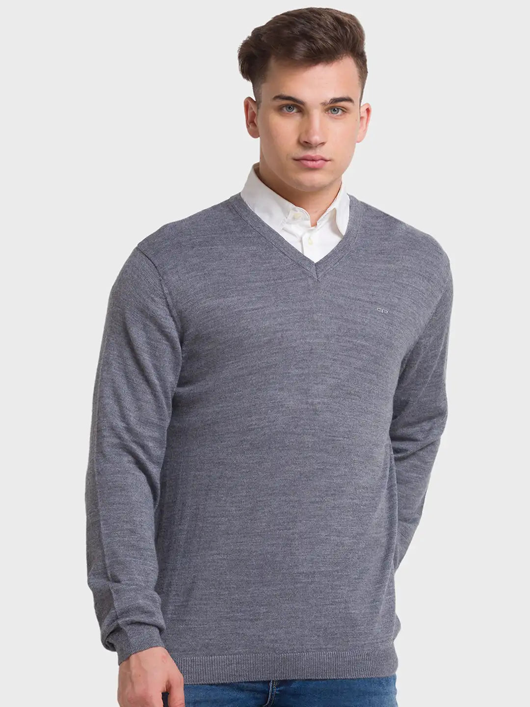 Men Tailored Fit Green Sweater